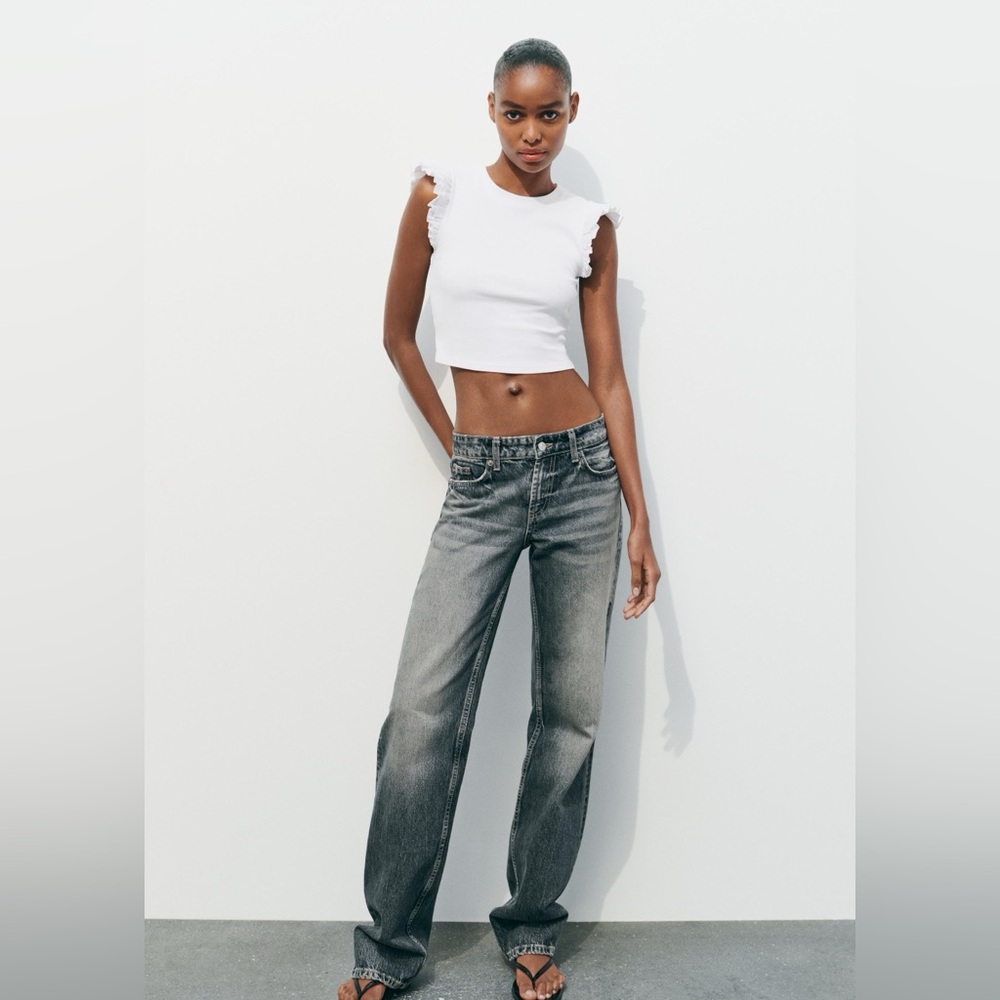 Zara Ruffle Rib Knit Tank Top